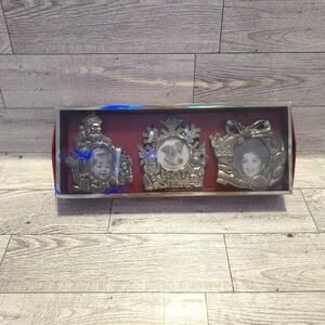 Gorham Vintage Silverplated Picture Frame‎ Ornaments Set of 3 NIB